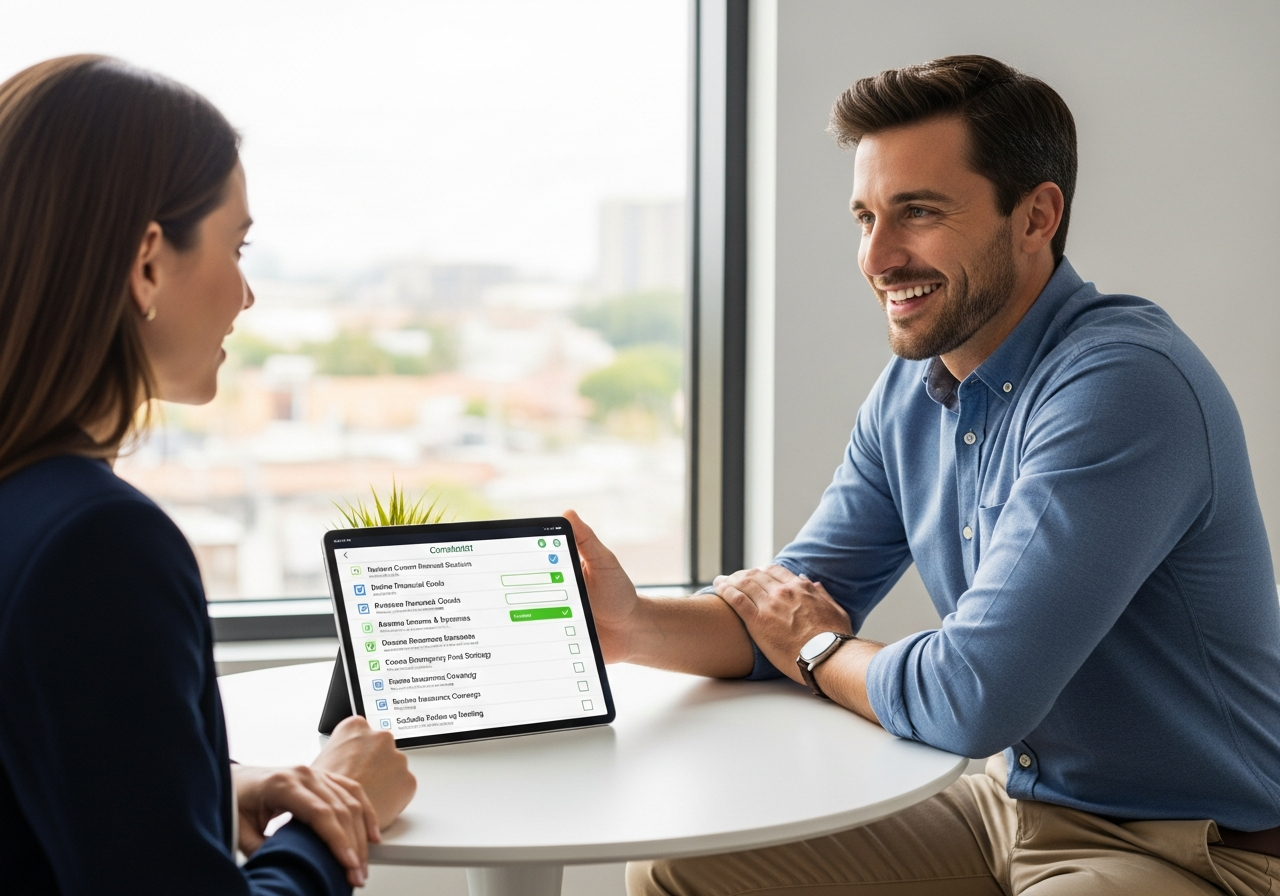Mortgage broker showing personal loan checklist