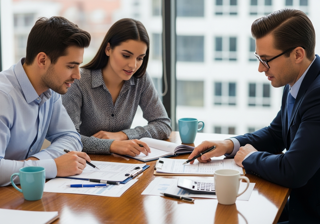 first home buyers talking to broker