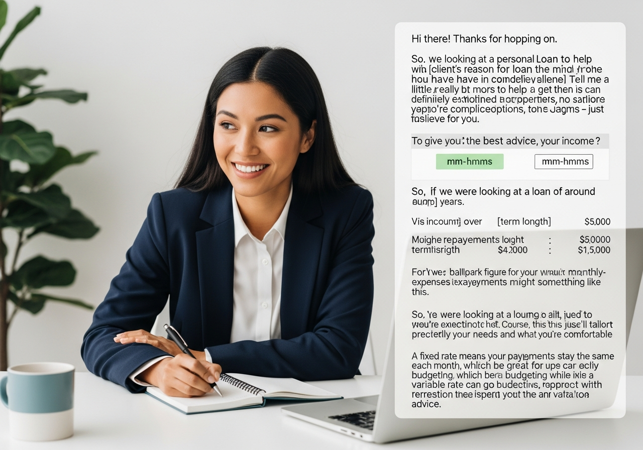 Broker helping client with personal loan