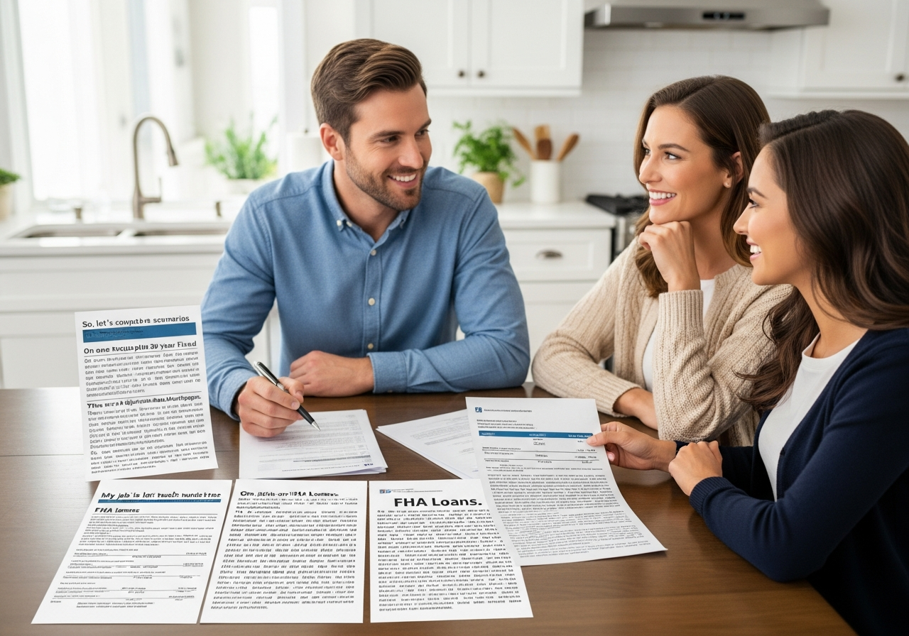 Mortgage broker explaining loan options