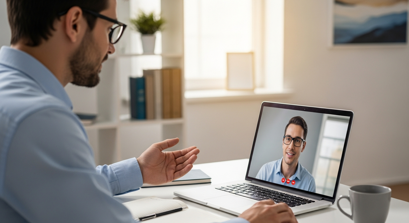 Adviser supporting client remotely