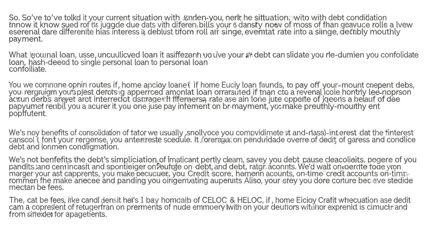 Adviser explaining debt consolidation options