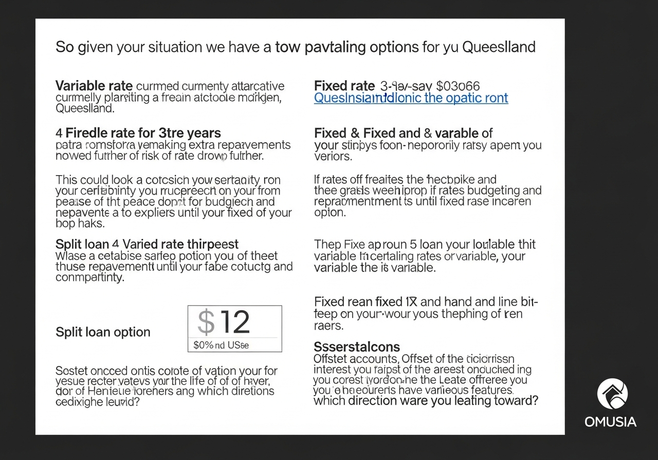 Mortgage broker reviewing home loan options with Queensland couple