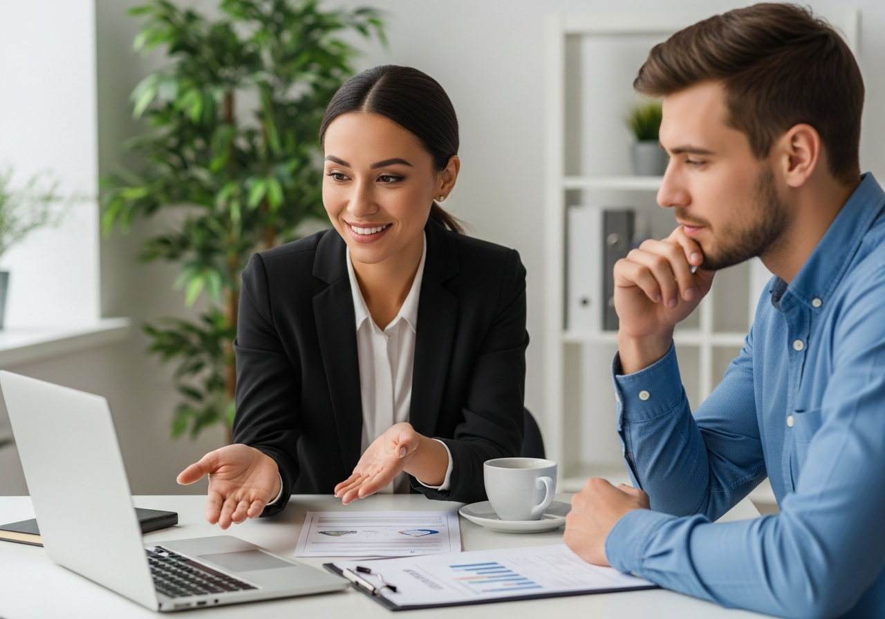 Broker advising client