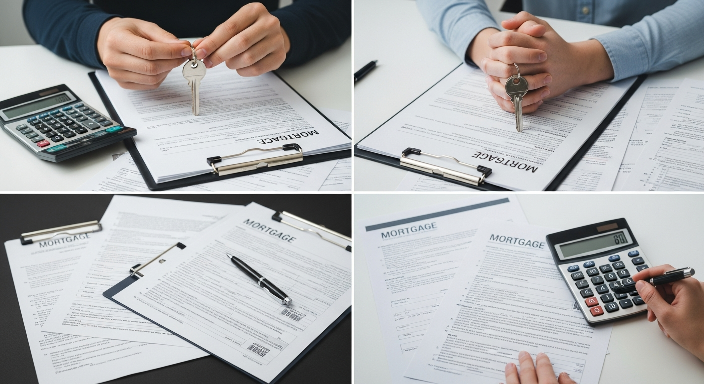 House keys on mortgage documents