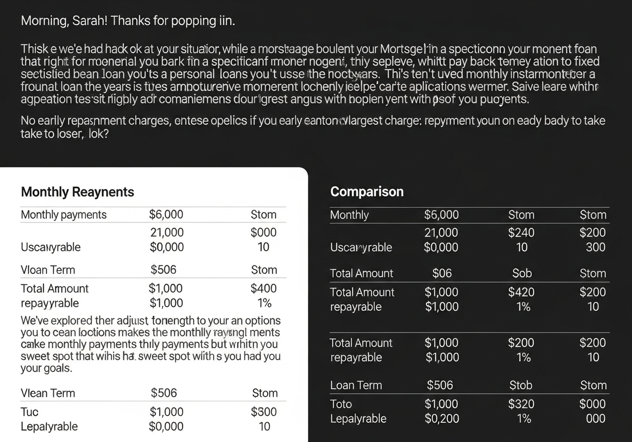 Broker advising client about personal loans