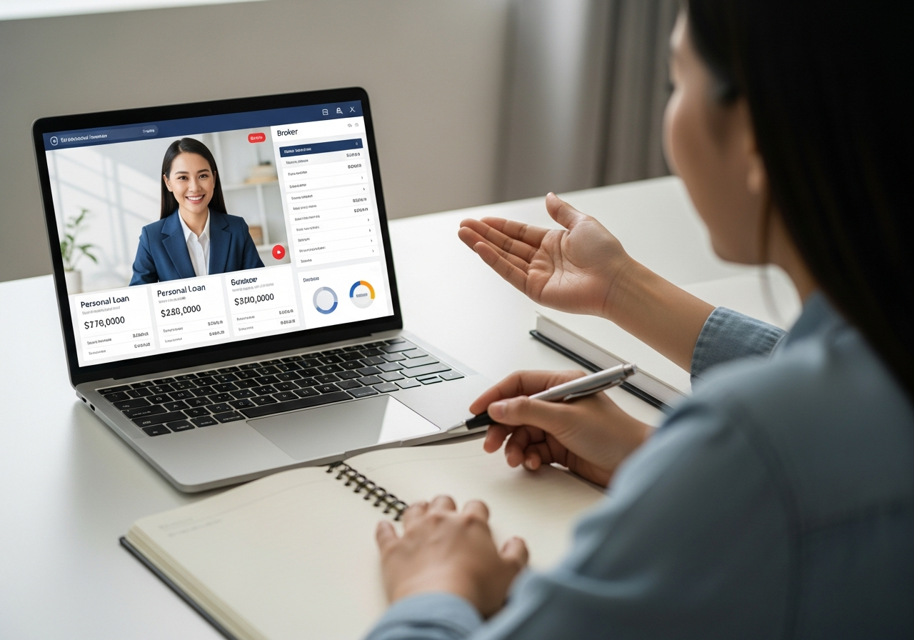 Reviewing personal loan options with a broker