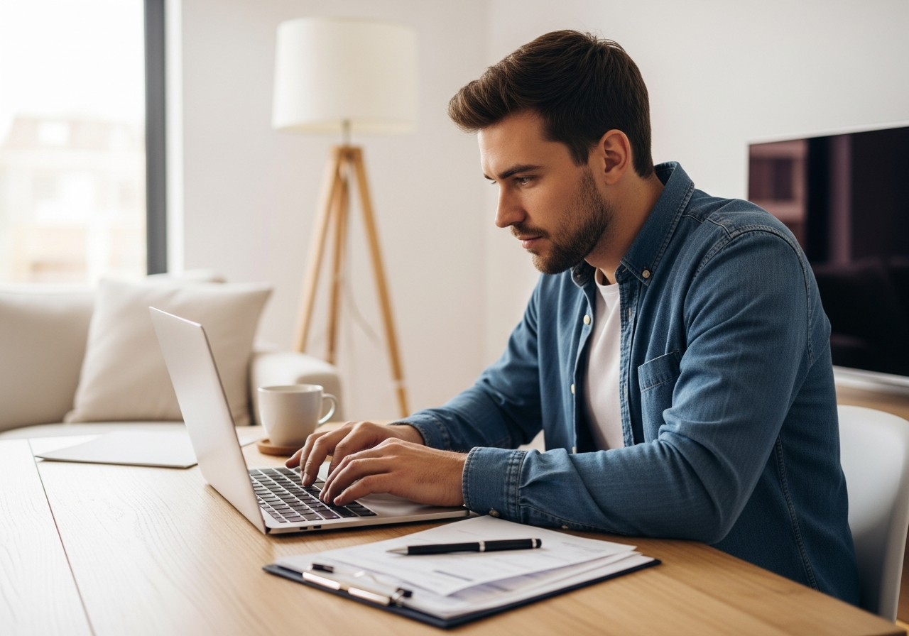 Person applying for a personal loan online