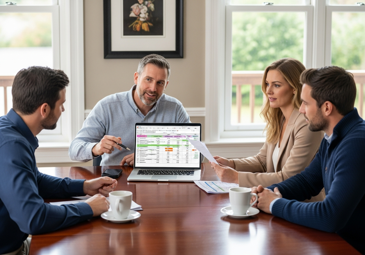 Broker discussing mortgage options