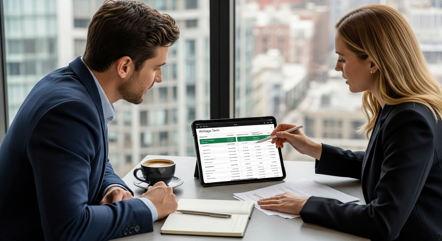 Broker reviewing personal loan documents with a client