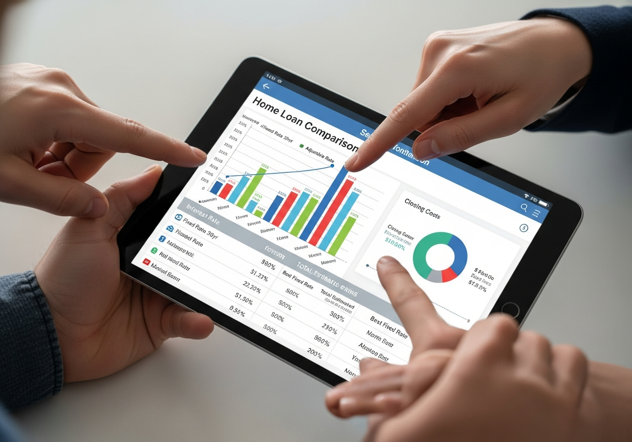 home loan rate comparison on tablet