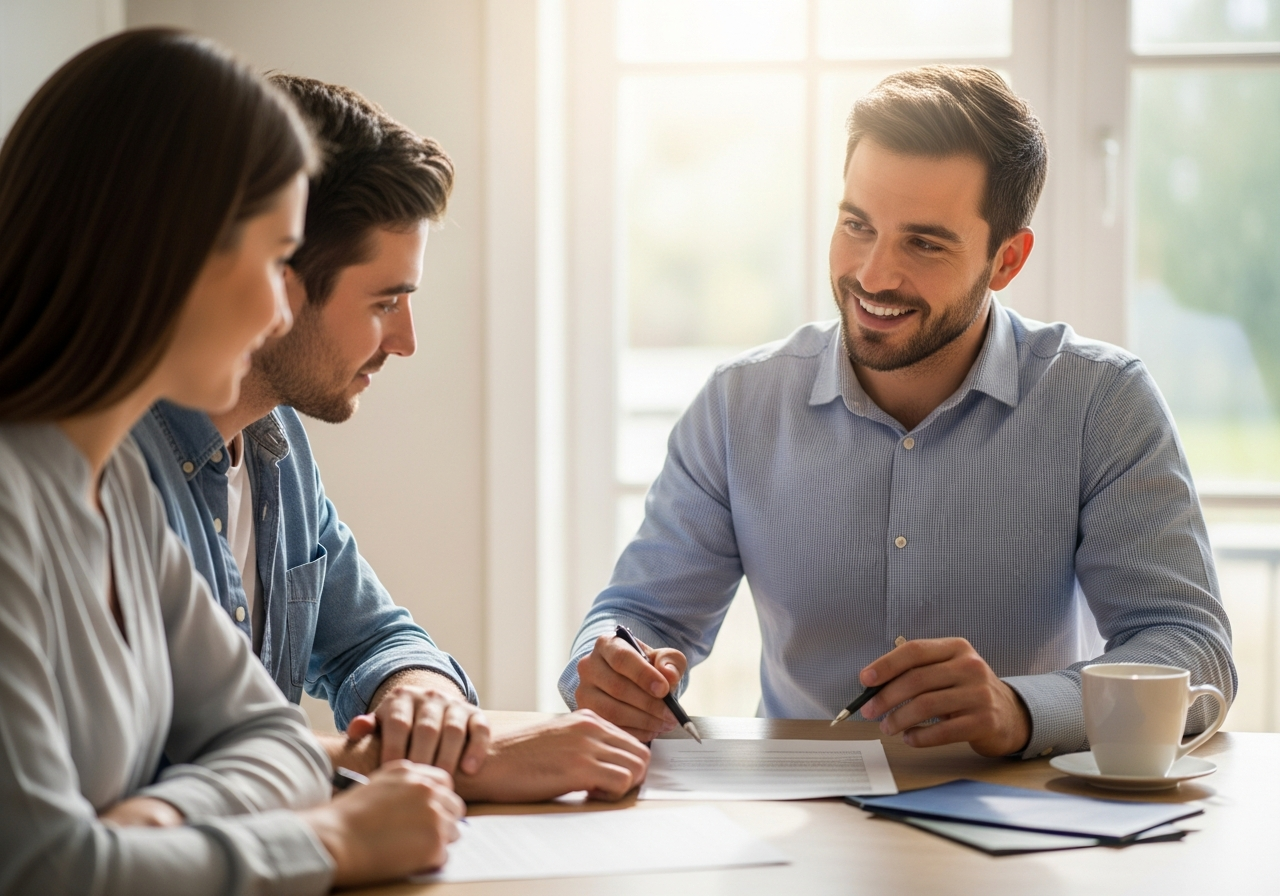 Broker explaining loan documents