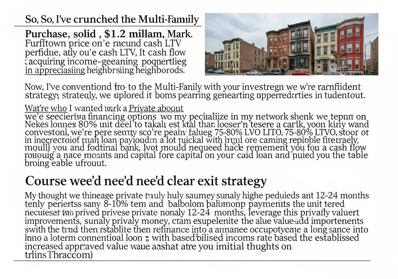 Investor discussing private home loan with broker