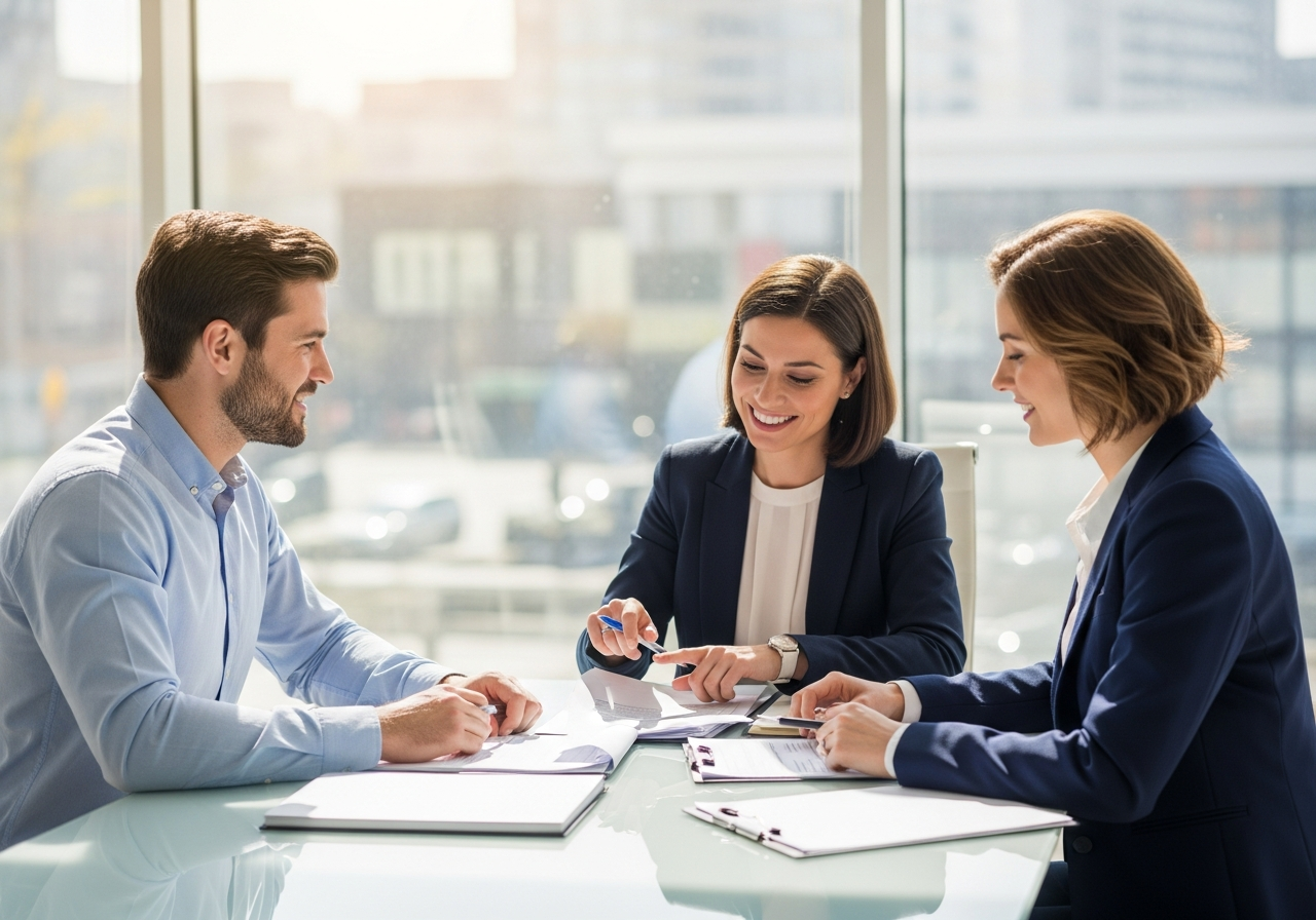 Couple reviewing finances