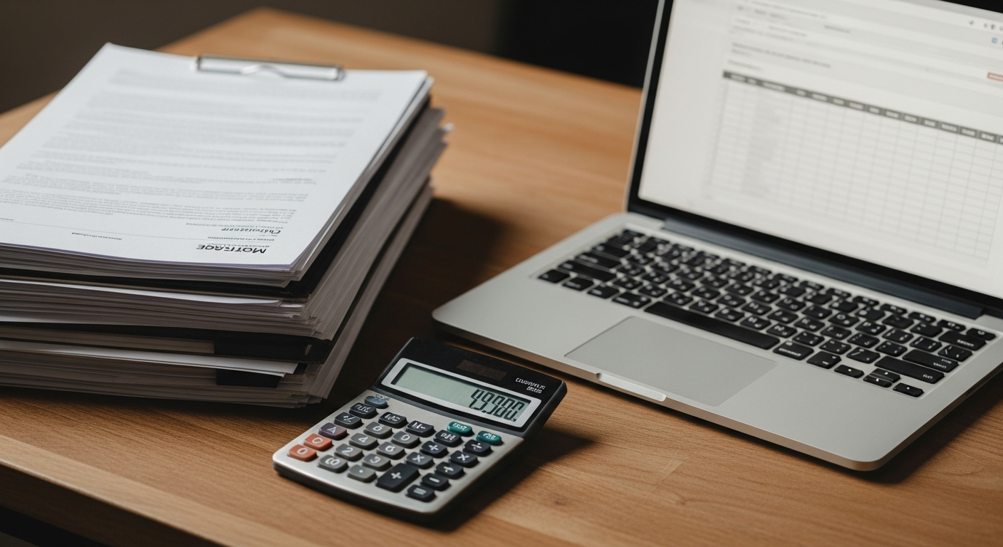 Mortgage documents and calculator