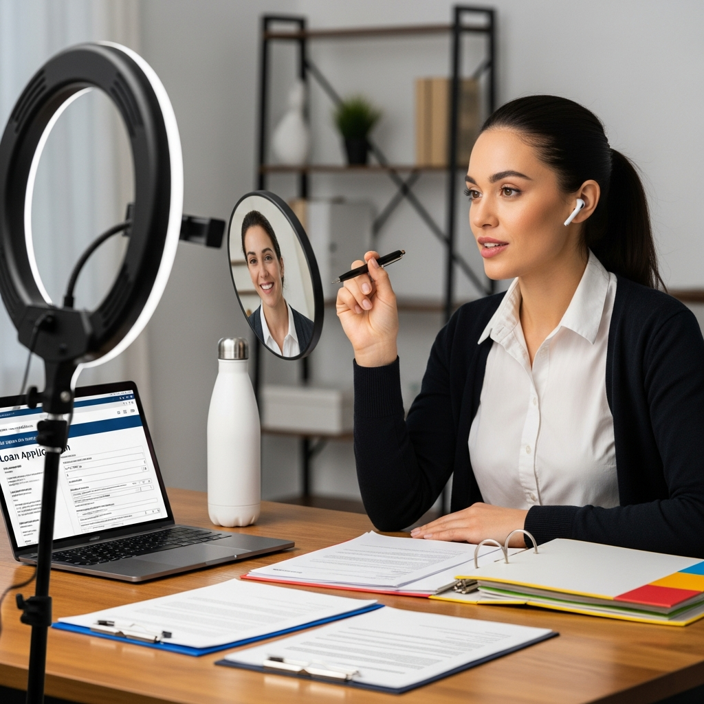Loan advisor assisting client remotely