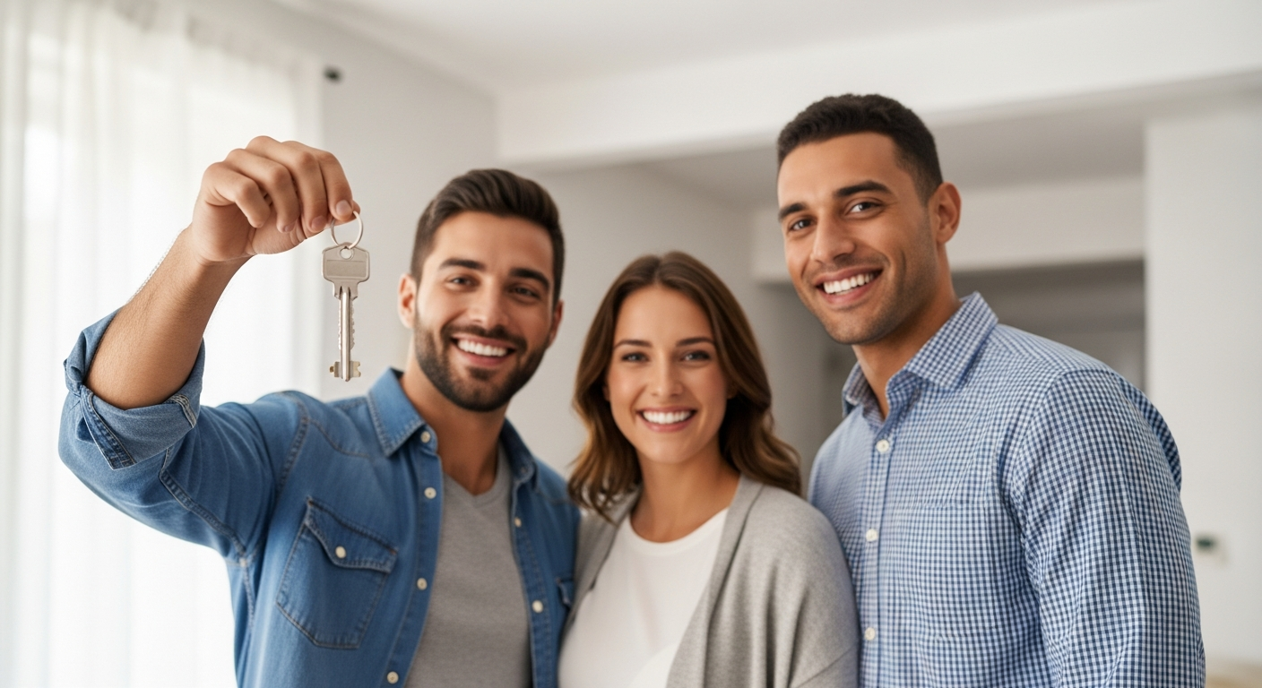 Clients receiving keys to new home