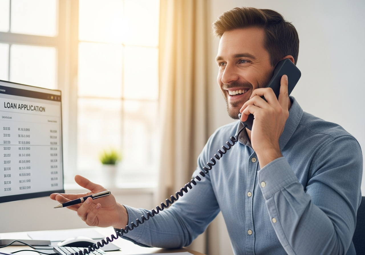 Broker helping client with personal loan