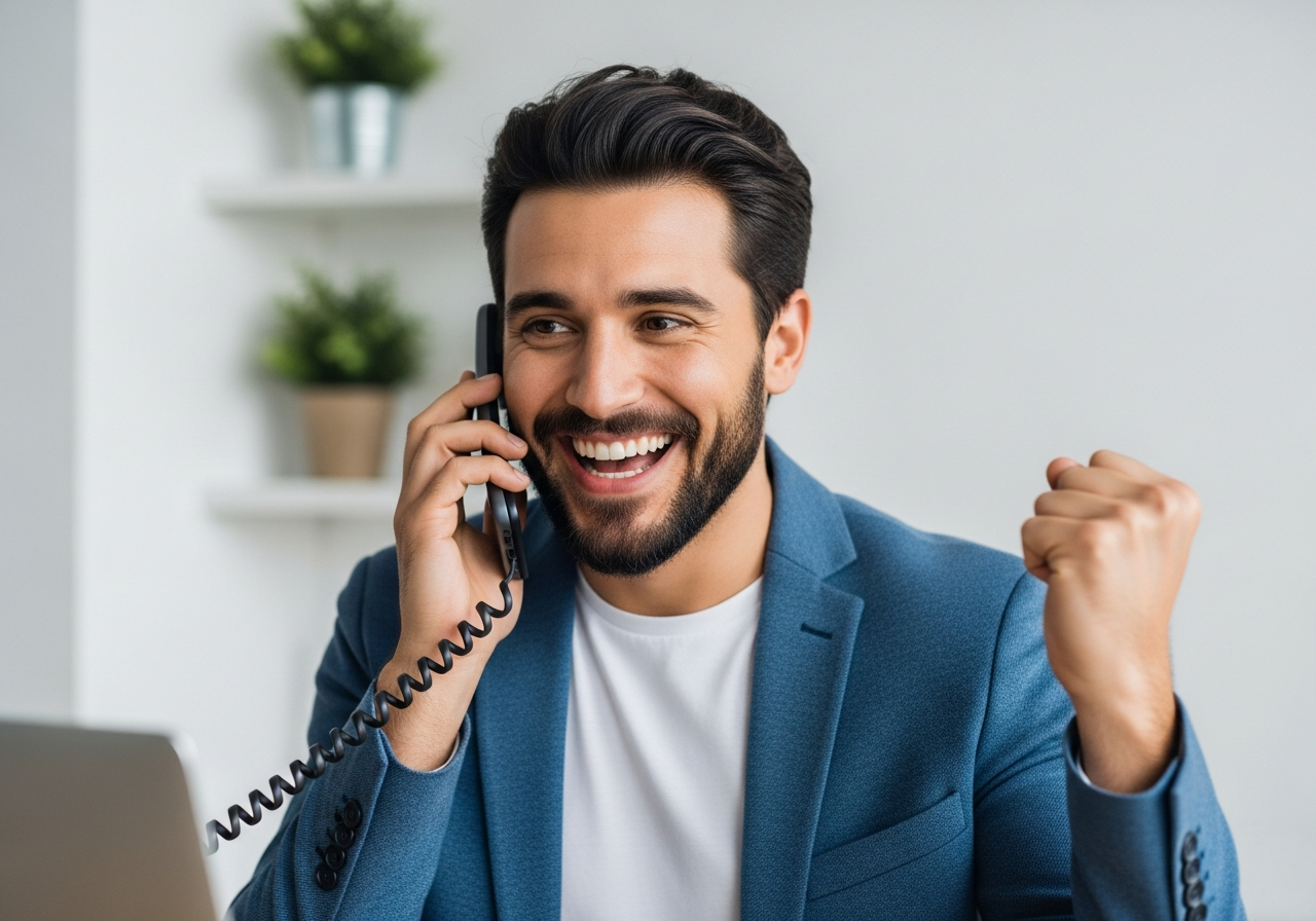 Client receiving call about loan