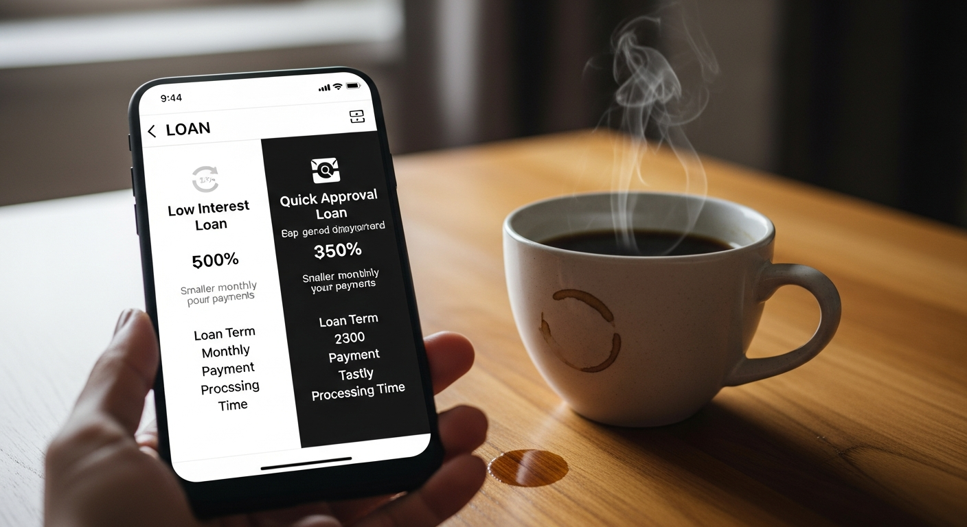 Personal loan comparison on smartphone