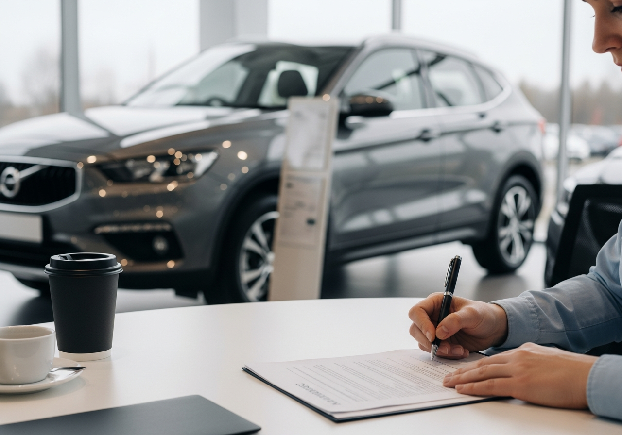 Person getting car finance with a broker