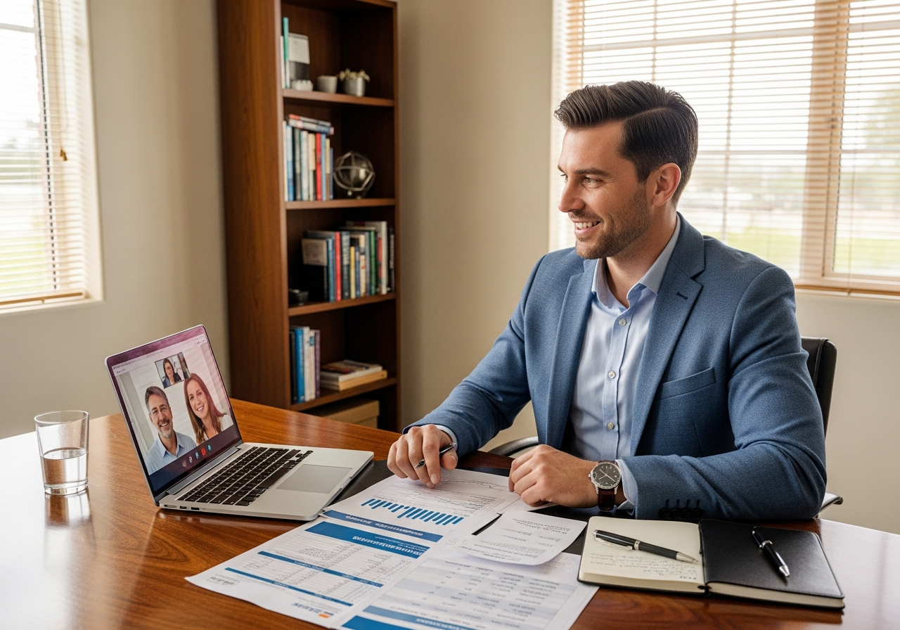 Loan broker helping clients remotely