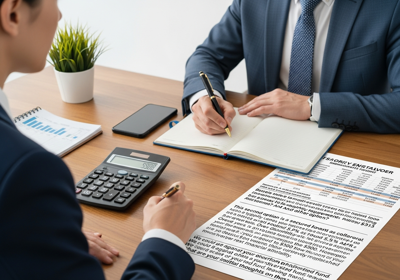 Broker discussing personal loan options with client