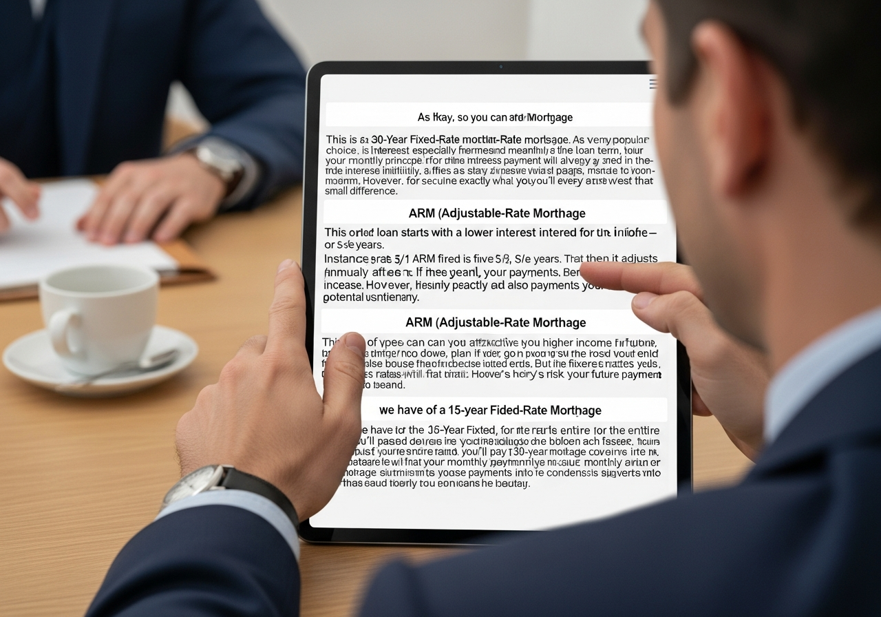 Mortgage broker explaining loan options to clients