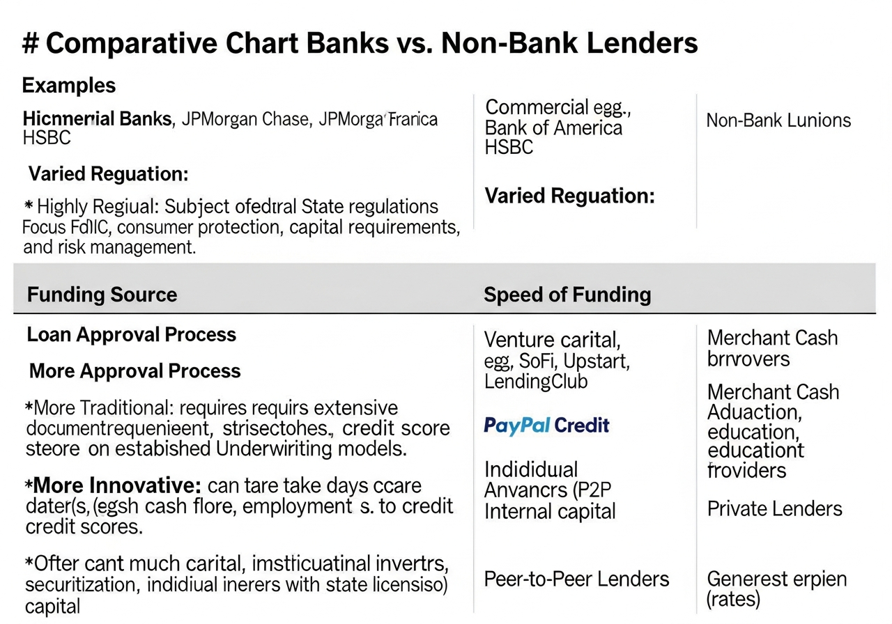 Banks and non-banks comparison chart