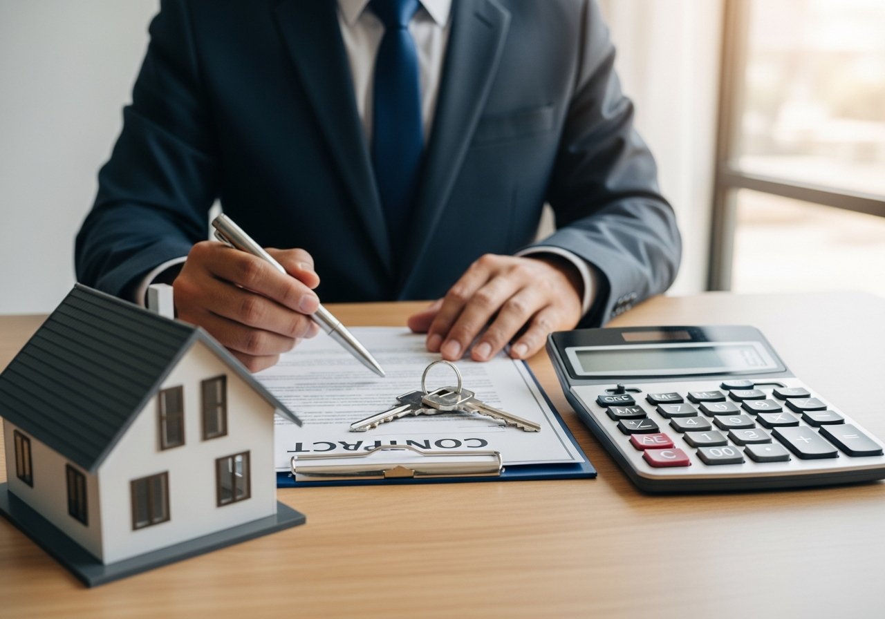 Home purchase paperwork and keys